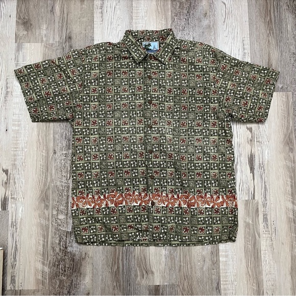 Vintage AFTCO Bluewater Men’s Hawaiian Shirt Button Down Size XL - Picture 1 of 5